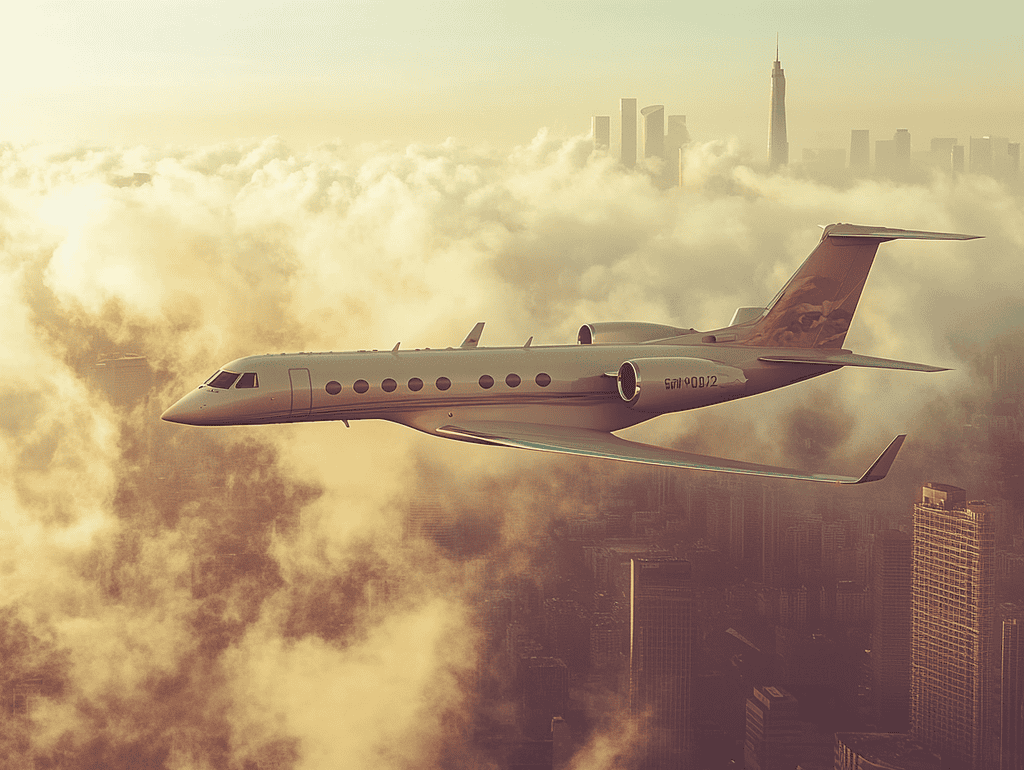 Private jet AI illustration