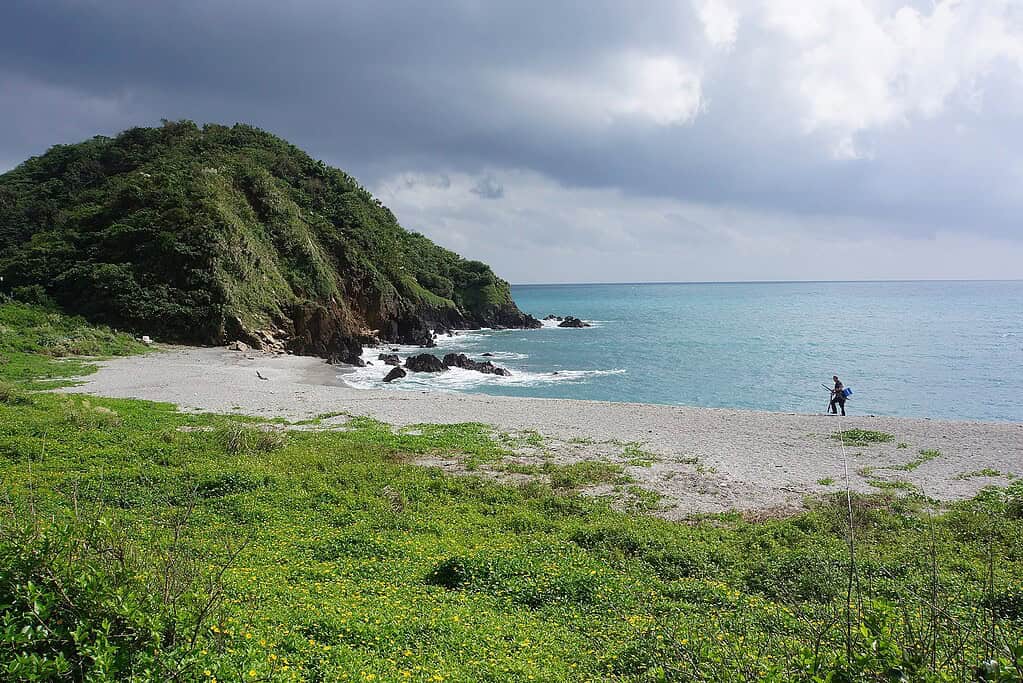 green beach mountainous around taiwan